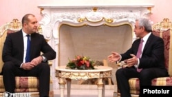 Բուլղարիայի նախագահ Ռումեն Ռադևը և Հայաստանի նախագահ Սերժ Սարգսյանը, Երևան, 12-ը փետրվարի, 2018 թ․ 
