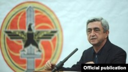 Armenia - President Serzh Sarkisian speaks at a conference held by the women's wing of his Republican Party in Tsaghkhadzor, 5Feb2012.