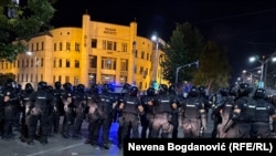 Policija u blizini Pravnog fakulteta u Beogradu nakon studentskog protesta, 29.6.2025.