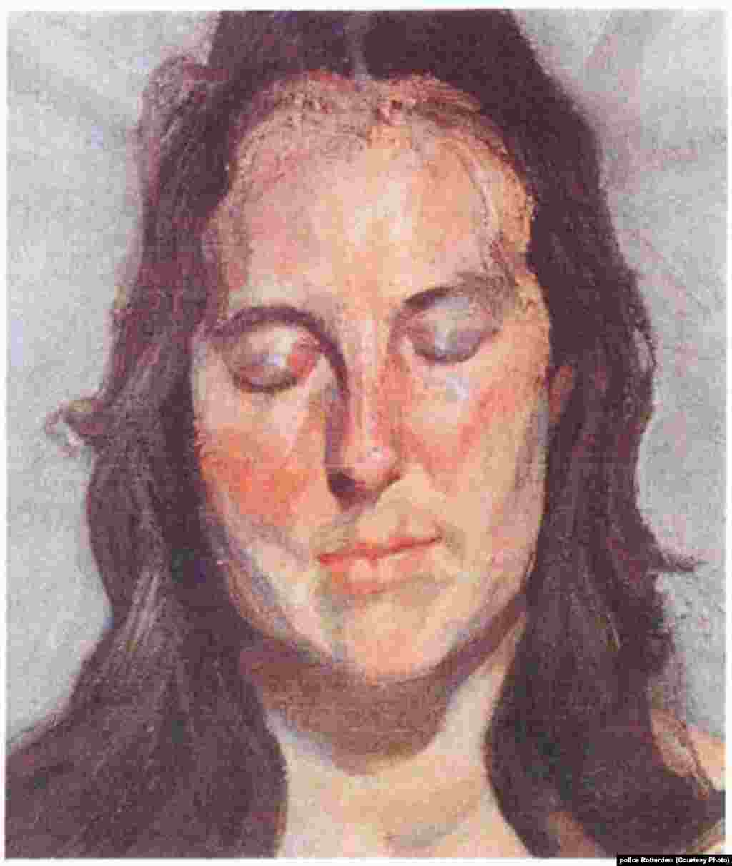 Lucian Freud-un 2002-ci ildə çəkdiyi "Gözləri yumulu qadın" əsəri. 