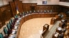 Засідання Конституційного суду України щодо відповідності Конституції указу президента Володимира Зеленського про розпуск Верховної Ради і призначення дострокових виборів. Київ, 11 червня 2019 року