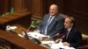 Armenia -- Speaker Hovik Abrahamian (R) chairs a parliament session, 23May2011.