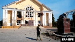 Центральна площа російського міста Суджа, архівне фото, серпень 2024 року