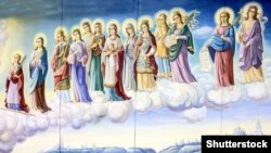 Зображення на мурі Михайлівського Золотоверхого монастиря в Києві