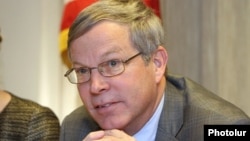 Armenia - U.S. Ambassador John Heffern speaks at a public event in Yerevan, 25Feb2012.