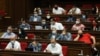 Armenia -- Deputies from the ruling My Step bloc at a parliament session in Yerevan, June 22, 2020.