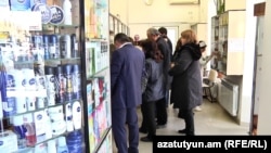 Armenia -- A queue at a pharmacy in Yerevan, 28Feb2018