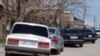 Armenia -- Cars parked outside the Armavir house of Meruzhan Mkhoyan, an election candidate allegedly beaten up by loyalists of his pro-government rival, 6Apr2012.