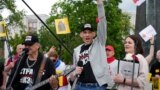 Сяргей і Сьвятлана Ціханоўскія 28 чэрвеня ў Вільні.