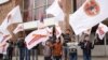 Armenia - Children wave the ruling Republican Party's flags at an election campaign rally in Aragatsotn province, 20Mar2017.