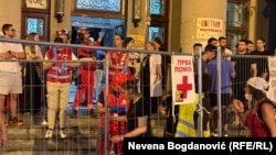 Medicinski tim studenata Pravnog fakulteta u blokadi, 29. jun 2025.