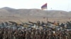 Armenia - Soldiers and tanks lined up for a military exercise, undated.