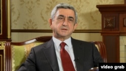 Третий президент Армении Серж Саргсян во время одного из интервью (архив)